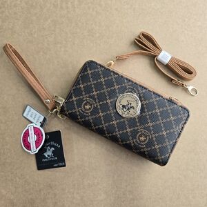 💖 Beverly Hills Polo Club Zip Wristlet / Wallet / Crossbody Bag / Purse